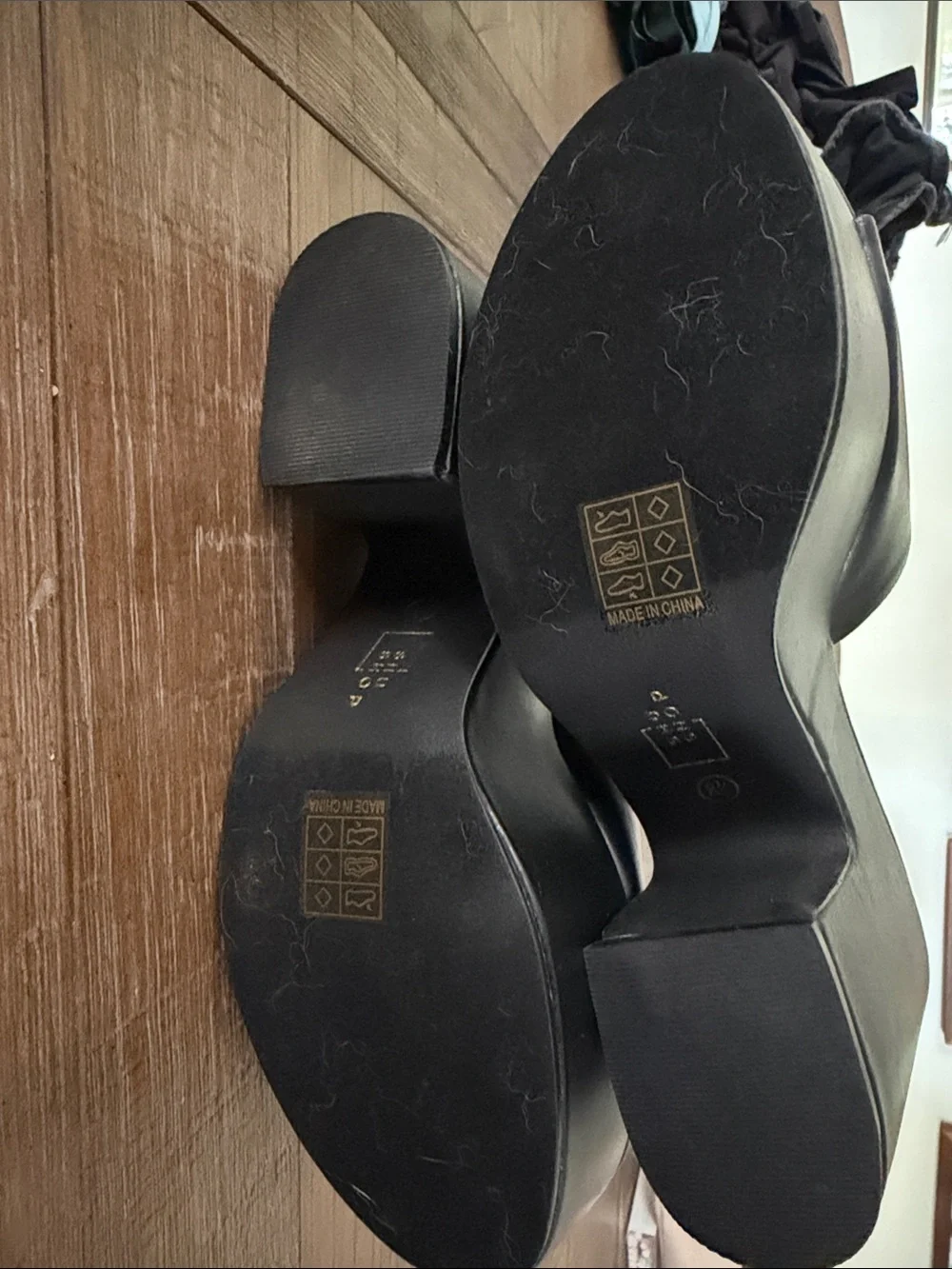 ShuShop Black Platform Block Heel Maddie Mules